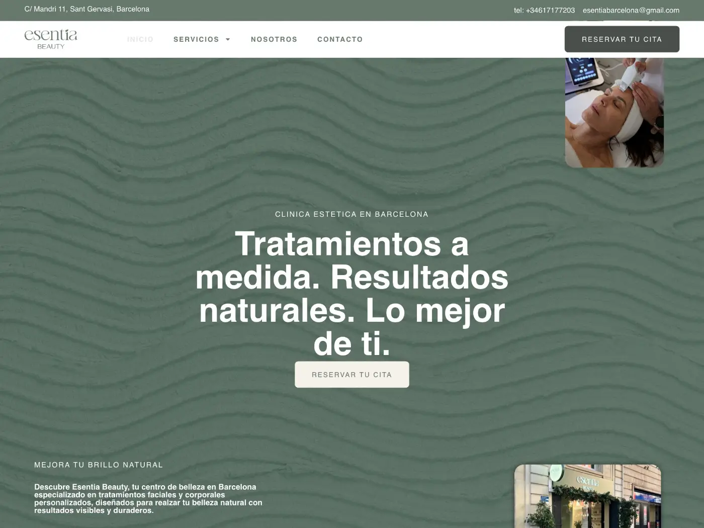 Web de Esentia Beauty