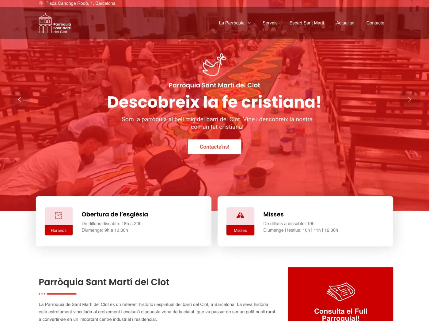 Web de Parròquia Sant Martí del Clot