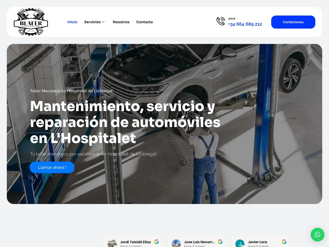 Web de Taller Mecánico Blafer